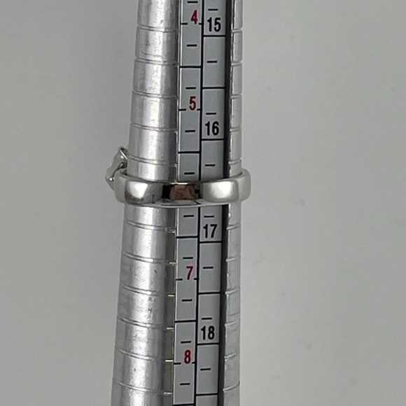 TRUE VINTAGE ESTATE SIGNED STERLING SILVER 925 RING SZ 6.00 CZ Flower - Picture 7 of 10